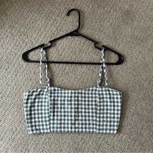 Brandy Melville Gingham Crop Tank Top with Adjustable Straps